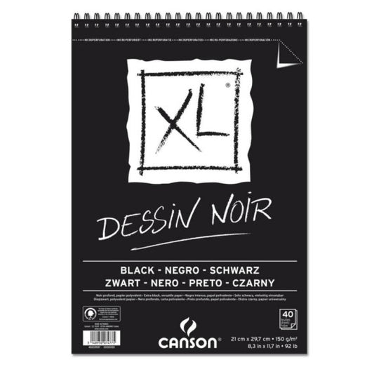 Blocco spiralato Canson Black XL nero 150 g/m² 40 fogli A4 C400039086
