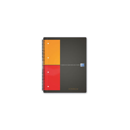 Blocco spiralato International Activebook - 1 rigo con margine - 240 x 297mm - 80gr - 80 fogli - Oxford