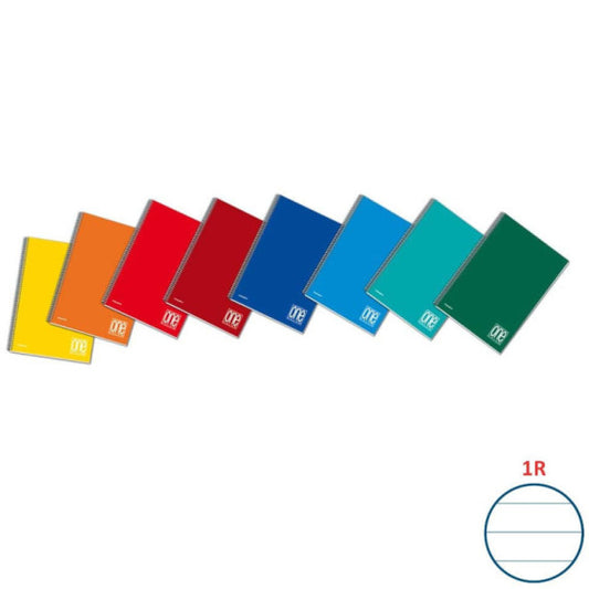 Blocco spiralato One Color laterale in cartoncino con fogli microperforati 80 g/m² 1R A4 22,2x29,7cm - 1156
