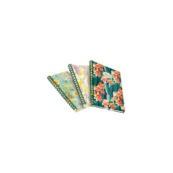 Blocco spirale Nature Flowers - spiralato sul lato lungo - 5mm - A4 - 80 gr - 120 fogli - Pigna