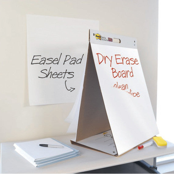 Blocco/Lavagna da tavolo Super Sticky autoportante - 563DE - 58,4 x 50,8 cm - bianco  - 20 fogli - Post-it®