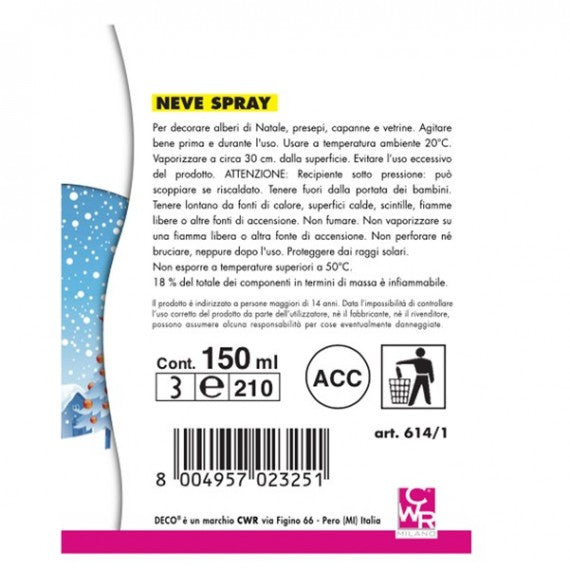 Bombola spray - 150ml - neve - DECO