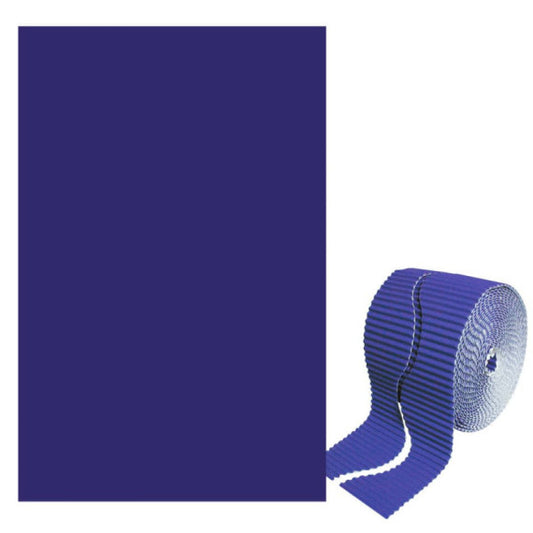 Bordo ondulato CWR in rotolo h. max 6 cm x 15 m blu 06277