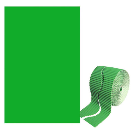 Bordo ondulato CWR in rotolo h. max 6 cm x 15 m verde 06278