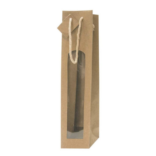 Borsa portabottiglia con finestra Decoration - avana - conf. 10 pz - BCA335NA