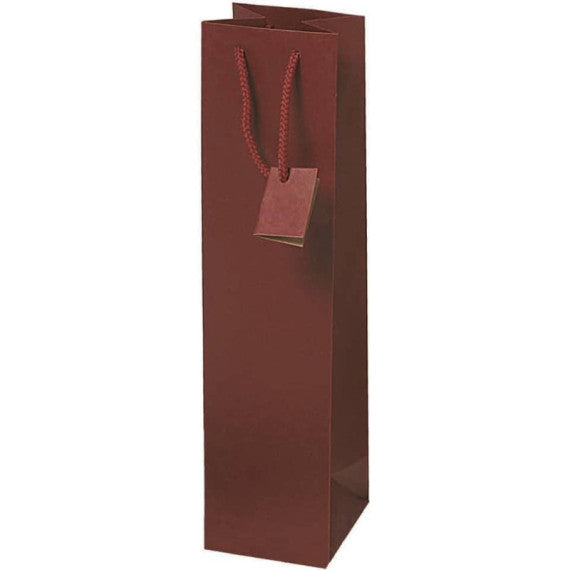 Borsa portabottiglie in carta Kraft Decoration bordeaux - 10x9x39 cm - conf. 10 pz - BCA334X