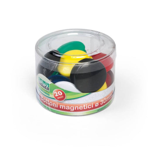 Bottoni magnetici Lebez Ø 30 mm - conf. 20 pezzi - colori assortiti - 2141