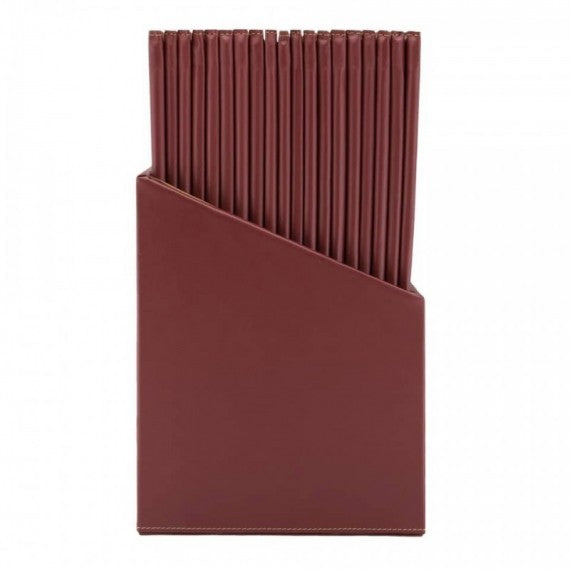 Box portamenù con 20 menù Securit® Classic in similpelle A4 rosso bordeaux MC-BOX-CRA4-WR