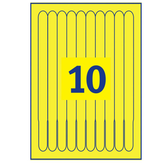 Braccialetti identificativi stampabili - giallo - 5 fogli - 10 et/fg - A4 - Avery