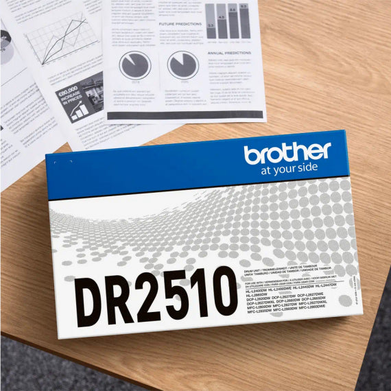 Brother DR-2510 drum tamburo originale per Brother MFC-L2800,L2835,L2860,DCP-L2660,HL-L2445 DR2510 capacità 15.000 pagine