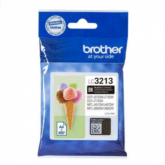 BROTHER LC3213BK NERA CARTUCCIA ORIGINALE PER BROTHER DCP J772DW, J774DW, MFC J890DN, J895DW LC-3213 CAPACITA' 400 PAGINE