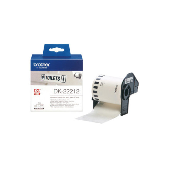 Brother - Nastro adesivo - in pellicola - Nero/Bianco - 62mm x 15,24mt - DK22212
