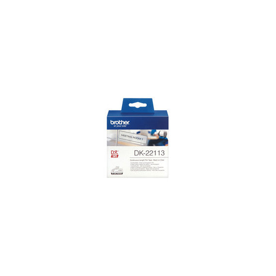 Brother - Nastro adesivo - in pellicola - Nero/Trasparente - 62mm x 15,24mt - DK-22113