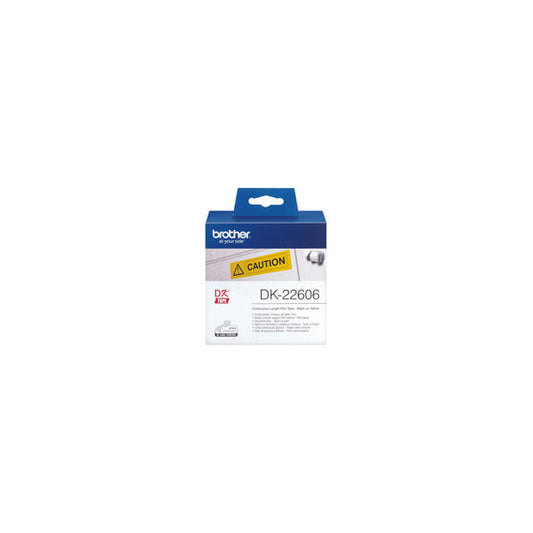 Brother - Nastro adesivo - Nero/Giallo -  62mm x 15,24mt - DK22606