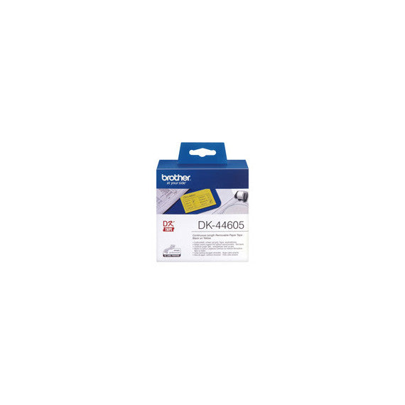 Brother - Nastro adesivo - rimovibile -Nero/Giallo - 62mm x  30,48mt - DK44605