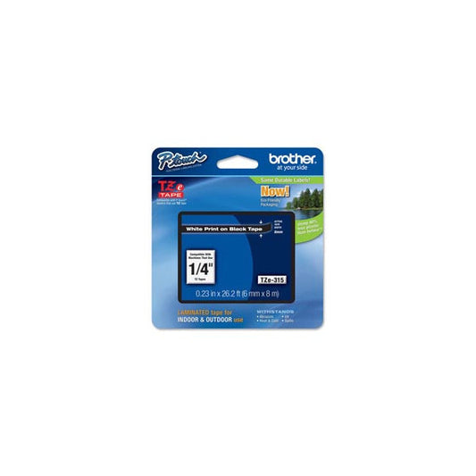 Brother - Nastro - Bianco/Nero - TZE315 - 6mm x 8mt