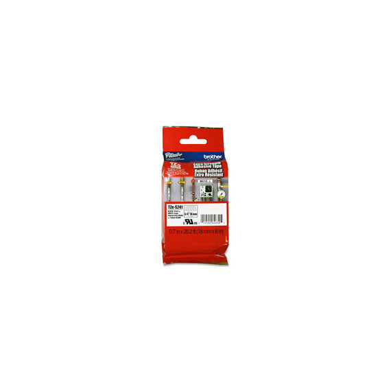 Brother - Nastro con adesivo resistente - Nero/Bianco - TZES241 - 18mm x 8mt