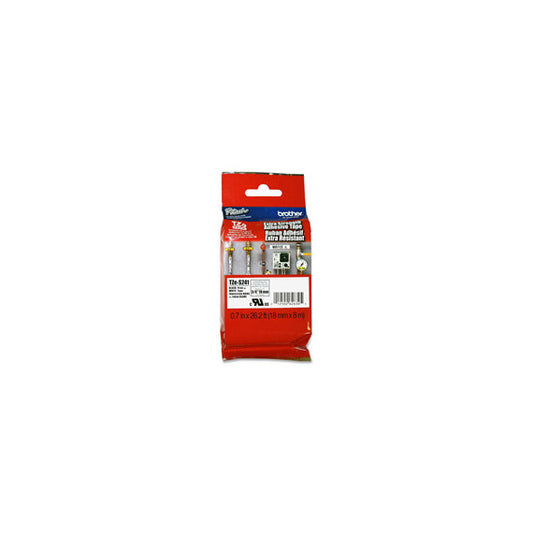 Brother - Nastro con adesivo resistente - Nero/Bianco - TZES241 - 18mm x 8mt