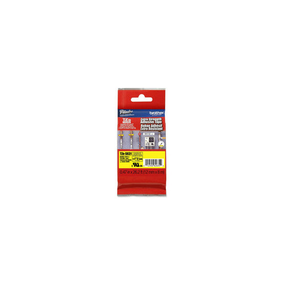 Brother - Nastro con adesivo resistente - Nero/Giallo - TZES631 - 12mm x 8mt