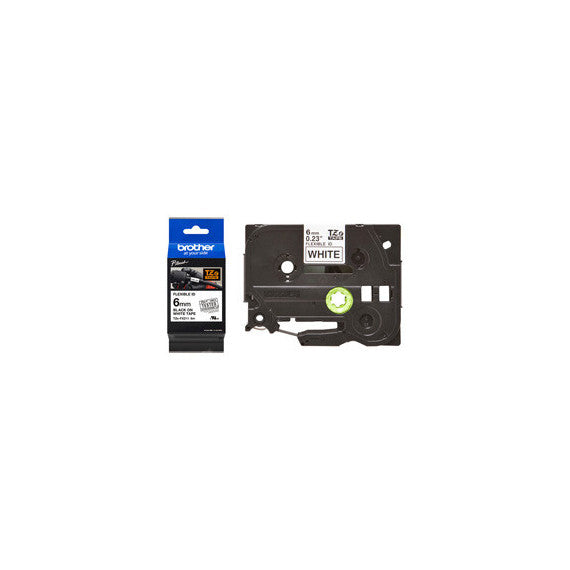 Brother - Nastro laminato flessibile - TZEFX211 - Nero / Bianco - 6mm x 8mt