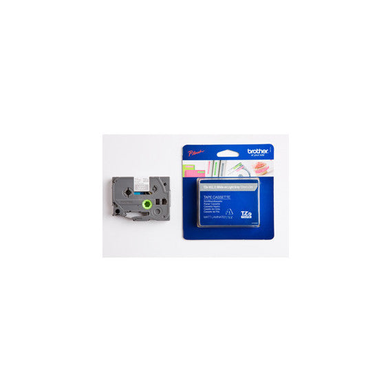 Brother - Nastro - laminato - opaco - 12 mmx5m - Bianco/Grigio chiaro - TZEMQL35