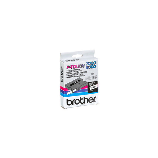 Brother - Nastro -  Nero/Bianco - TX221 - 9mm x15mt