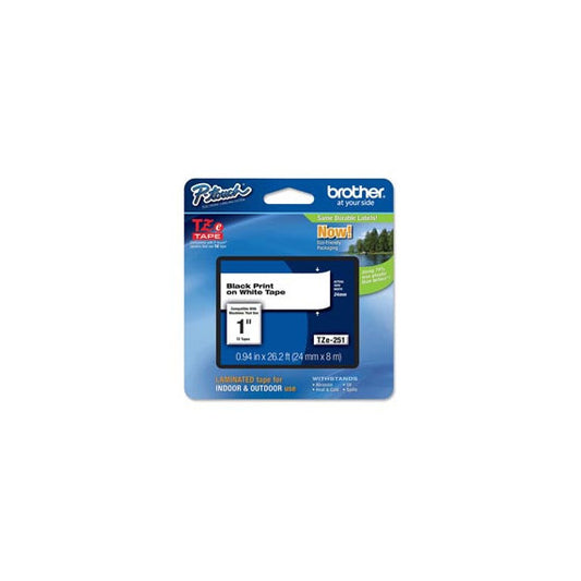 Brother - Nastro - Nero/Bianco - TZE251 - 24mm x 8mt