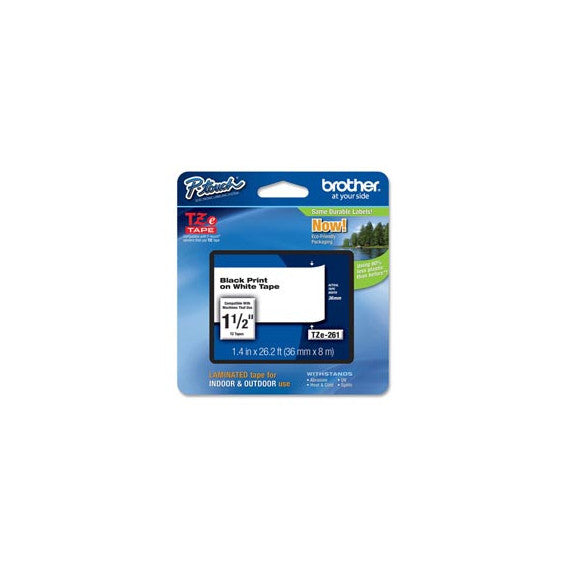 Brother - Nastro -  Nero/Bianco - TZE261 - 36mm x 8mt