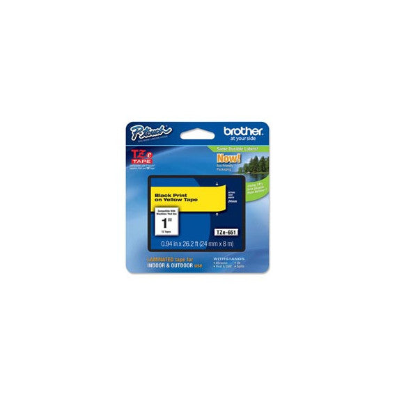 Brother - Nastro -  Nero/Giallo - TZE651 - 24mm x 8mt