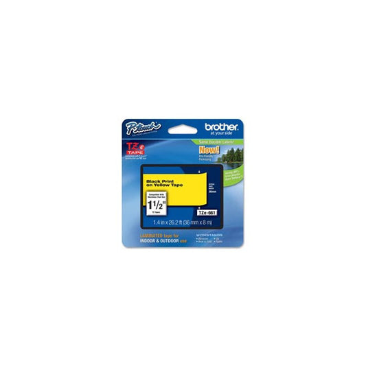 Brother - Nastro -  Nero/Giallo - TZE661 - 36mm x 8mt