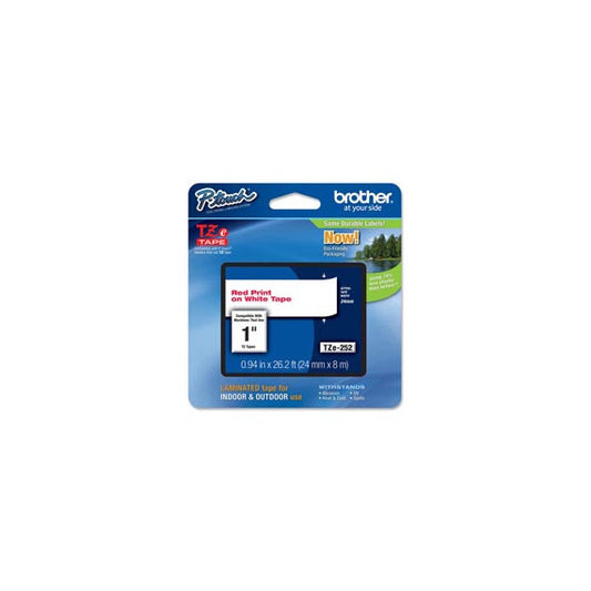 Brother - Nastro - Rosso/Bianco - TZE252 - 24mm x 8mt