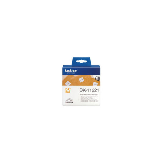 Brother - Rotolo 1000 Etichette quadrate 23 x 23 mm - Nero/Bianco - DK-11221
