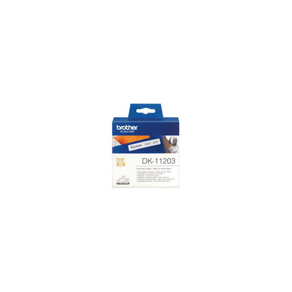 Brother - Rotolo 300 Etichette adesive 17 x 87mm - Nero/Bianco - DK-11203