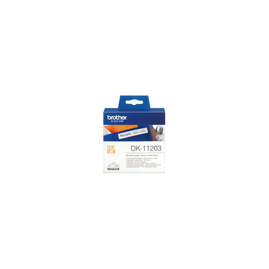 Brother - Rotolo 300 Etichette adesive 17 x 87mm - Nero/Bianco - DK-11203