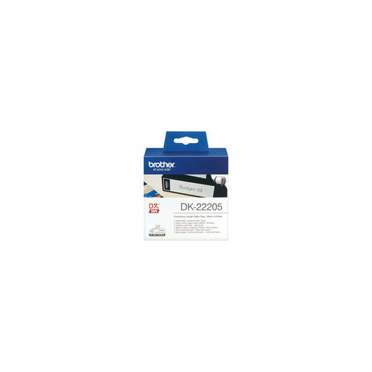 Brother - Rotolo etichetta continua - Nero/Bianco - 62mm x 30,48mt - DK22205