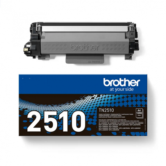 Brother TN-2510 nero toner originale per Brother MFC-L2800,L2835,L2860,DCP-L2660,HL-L2445 TN2510 capacità 1.200 pagine