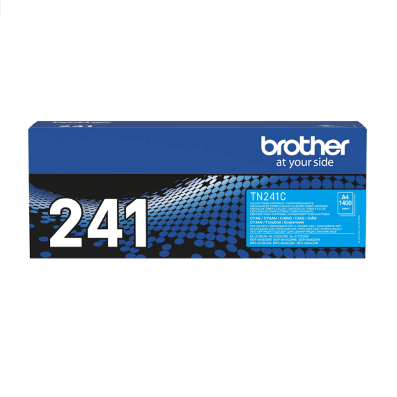 Brother TN241C ciano toner originale per Brother HL3140 HL3150 HL3170 DCP9020 TN-241 capacità 1.400 pagine