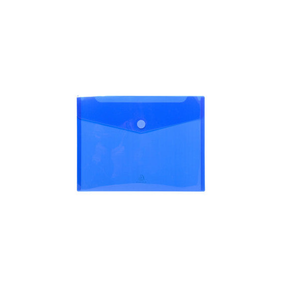 Busta a tasca con chiusura in velcro - PPL - 24x32 cm - blu/trasparente - Exacompta