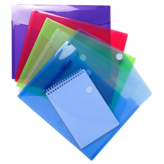 Busta a tasca con chiusura in velcro - PPL - 24x32 cm - colori assortiti - Exacompta