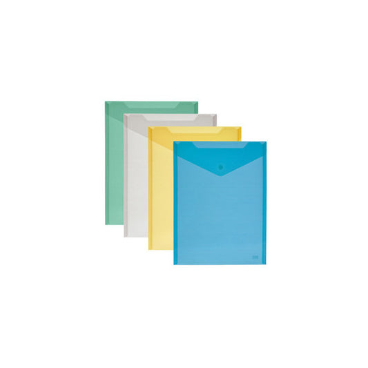 Busta con bottone - formato verticale - 23,5x32 cm - colori assortiti - Lebez