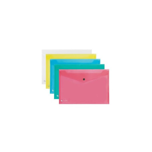 Busta con bottone Pull - 21x29,7 cm - colori assortiti - King Mec