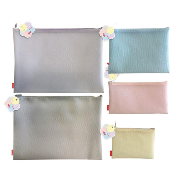 Busta con zip Bubble - 21,5 x 12,5 cm - EVA - colori pastello assortiti - Sei Rota