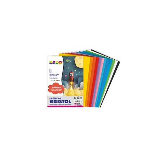 Busta di carta Bristol - 50 x 70 cm - colori assortiti - 15 fogli - Deco
