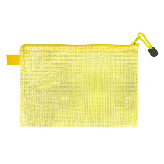 Busta in rete con chiusura  zip Lebez - in PVC colorato trasparente - 33x23 cm - 3014