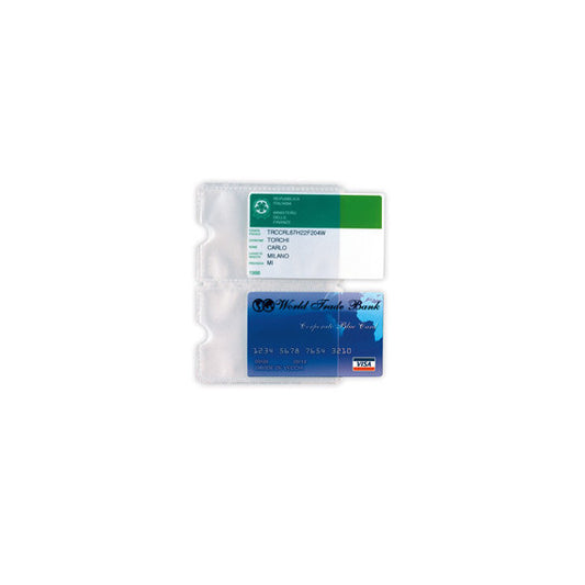Busta porta card - 5,8x8,7 cm - 2 tasche - trasparente - Sei Rota