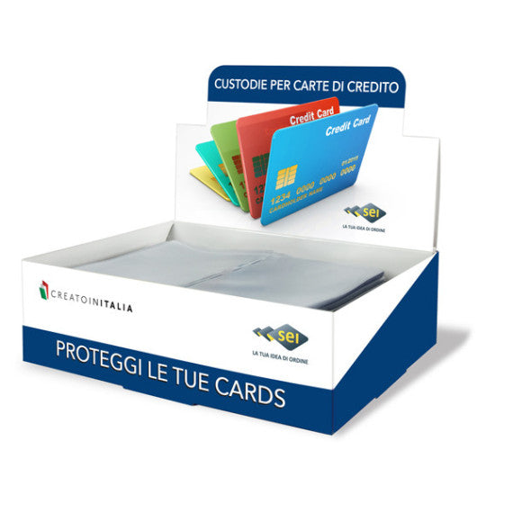 Busta porta card - 5,8x8,7 cm - 2 tasche - trasparente - Sei Rota