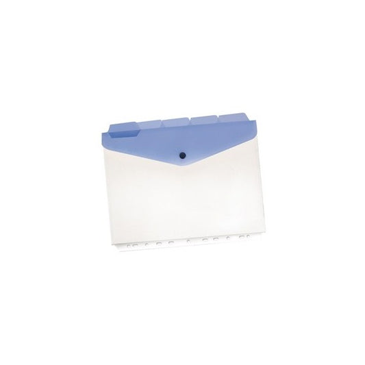Buste a foratura universale con bottone e separatori - 21x29,7 cm - trasparente - Beautone - conf. 5 pezzi