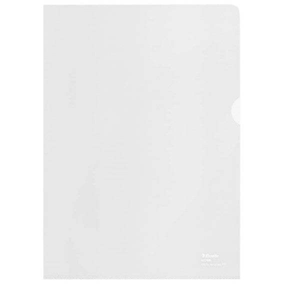 Buste a L Esselte De Luxe f.to 22x30 cm 100% riciclate antiriflesso trasparenti conf. 100 pezzi - 627499