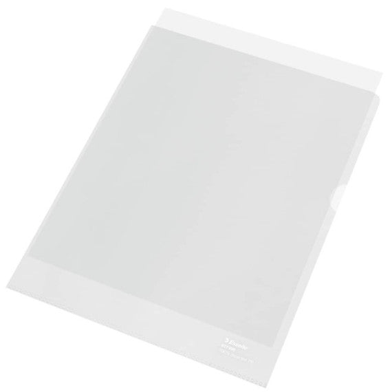Buste a L Esselte De Luxe f.to 22x30 cm 100% riciclate antiriflesso trasparenti conf. 100 pezzi - 627499