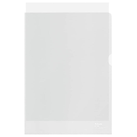 Buste a L Esselte De Luxe f.to 22x30 cm 100% riciclate antiriflesso trasparenti conf. 100 pezzi - 627499